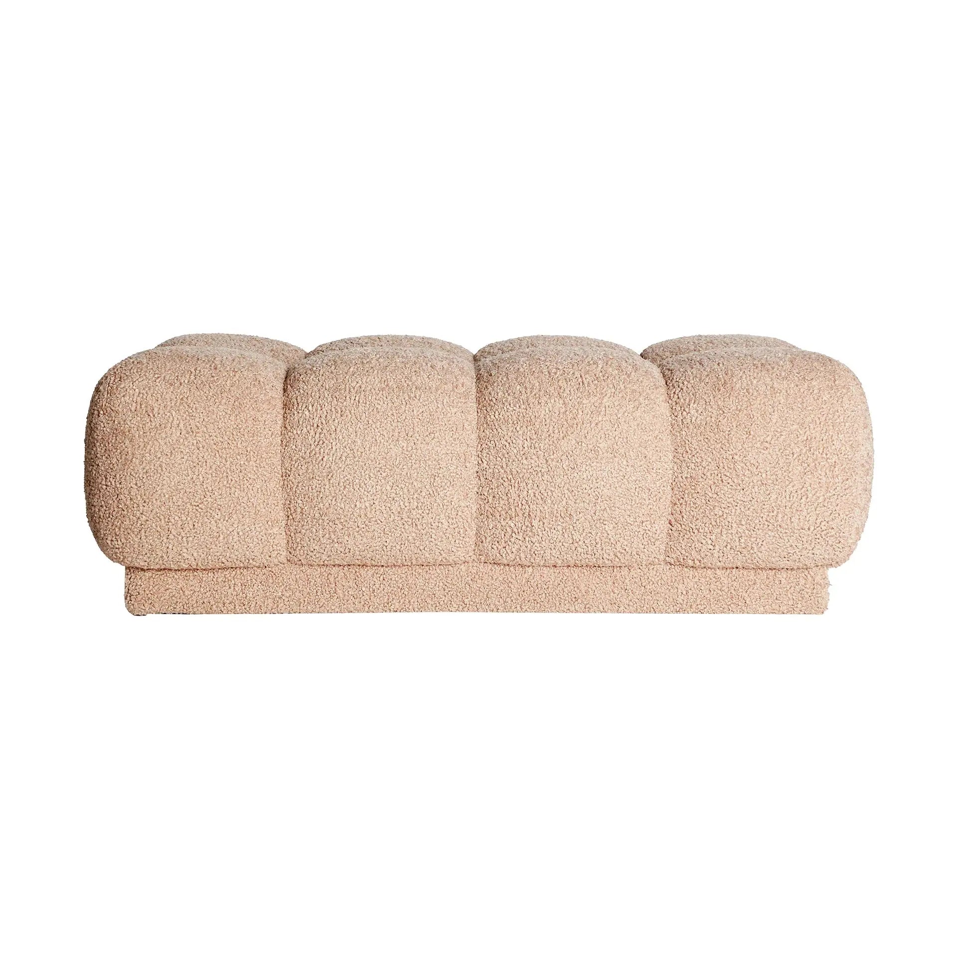 Pied de Lit en Coton Bouclé Beige MARBURGO - 124 x 67 cm KODU