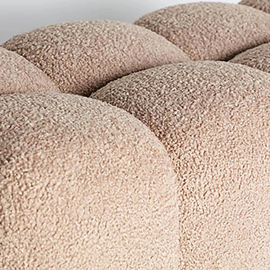 Pied de Lit en Coton Bouclé Beige MARBURGO - 124 x 67 cm KODU