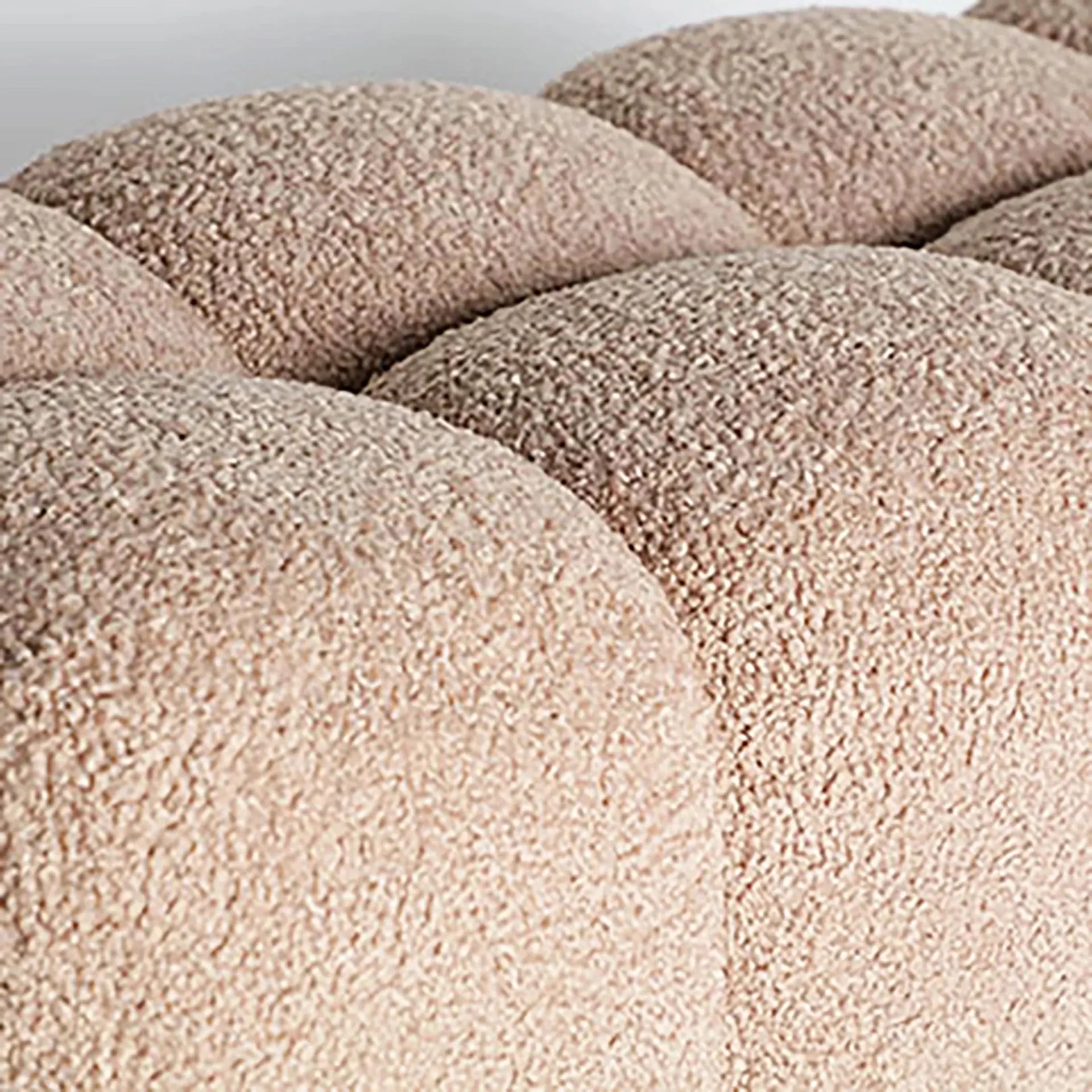 Pied de Lit en Coton Bouclé Beige MARBURGO - 124 x 67 cm KODU