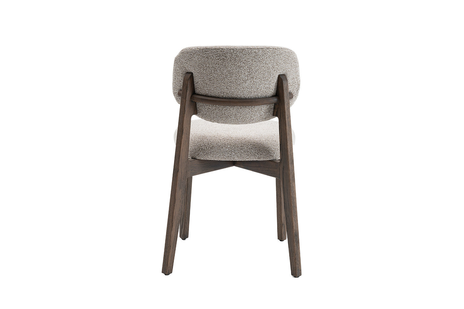 Chaise de Salle à Manger en Bois de Chêne Foncé Tissu Couleur Sable THEA