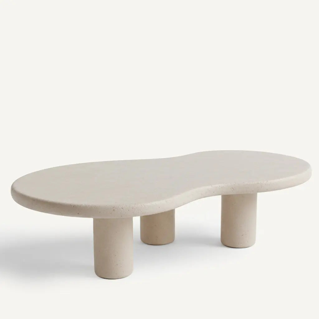 Table Basse Asymétrique en Béton Ciré LILA - 100 à 135 cm hawali-home