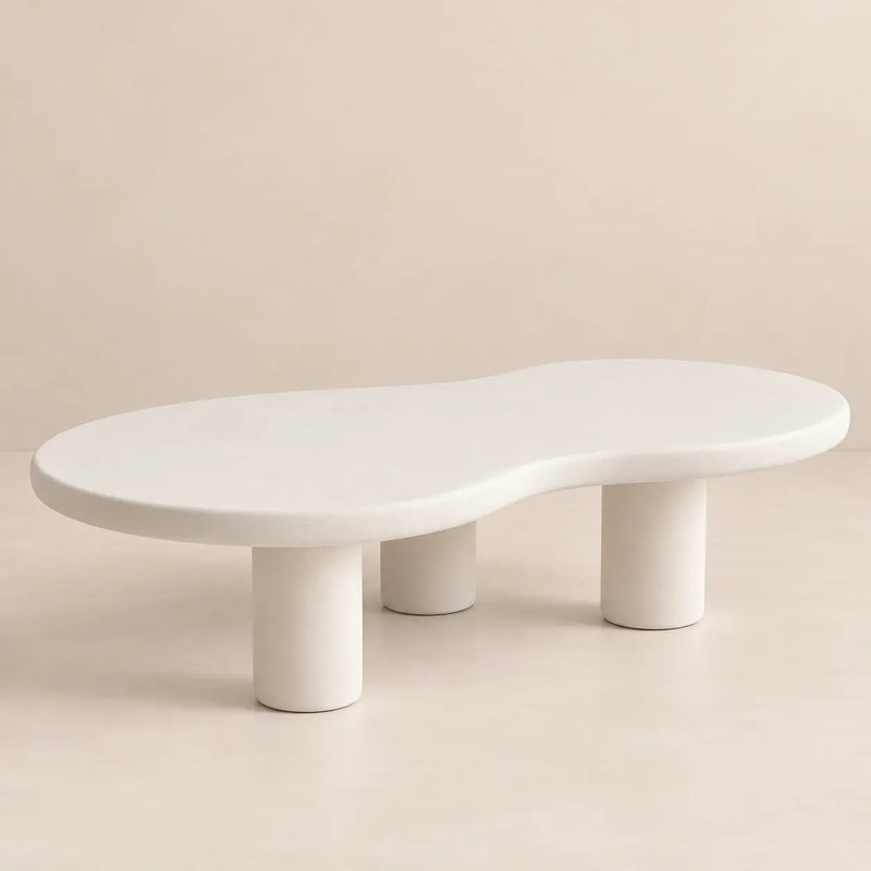 Table Basse Asymétrique en Béton Ciré LILA - 100 à 135 cm hawali-home