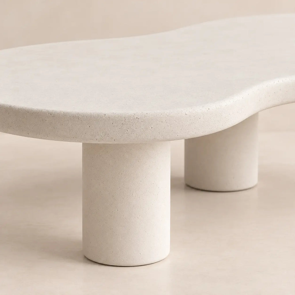 Table basse béton ciré artisanale LILA fabriquée à la main au Maroc