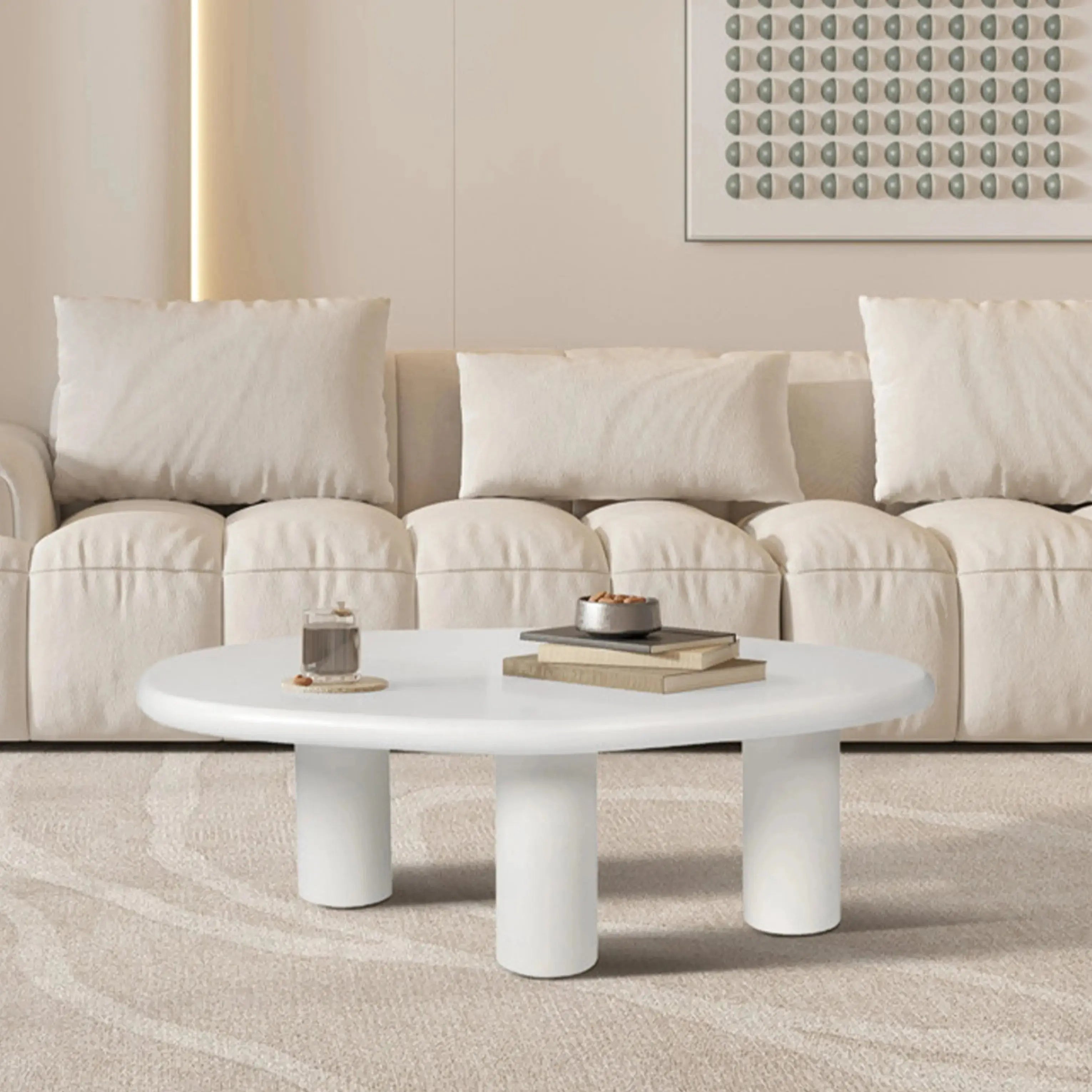 Table Basse Effet Ciment AESTHETIC - 120 cm Hawali Home