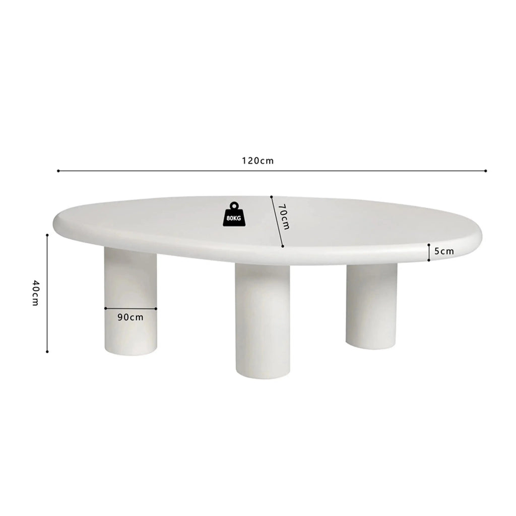 Table Basse Effet Ciment AESTHETIC - 120 cm Hawali Home