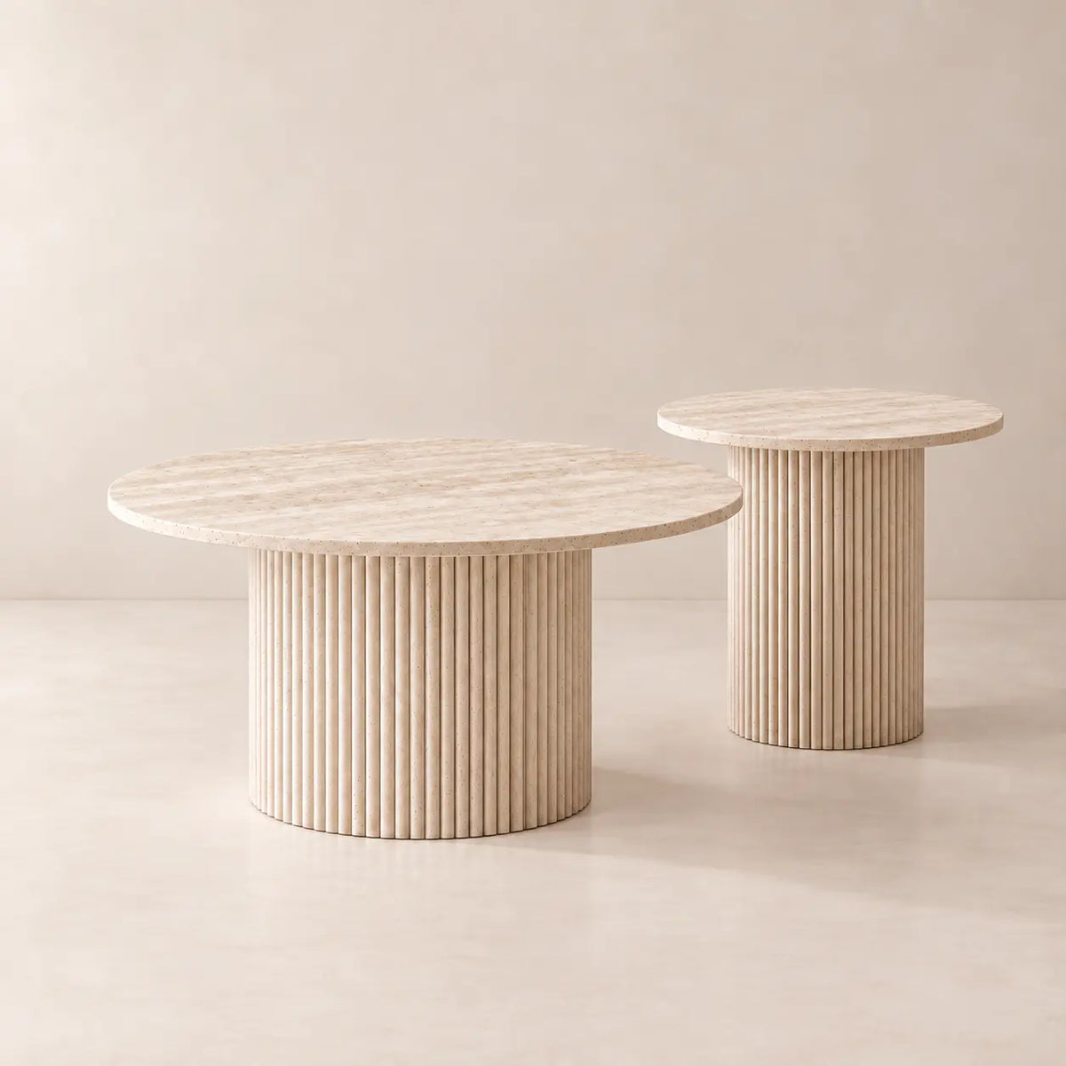 Table Basse Gigogne Ronde Duo MARY - 80 x 40 cm | 45 x 50 cm Hawali Home