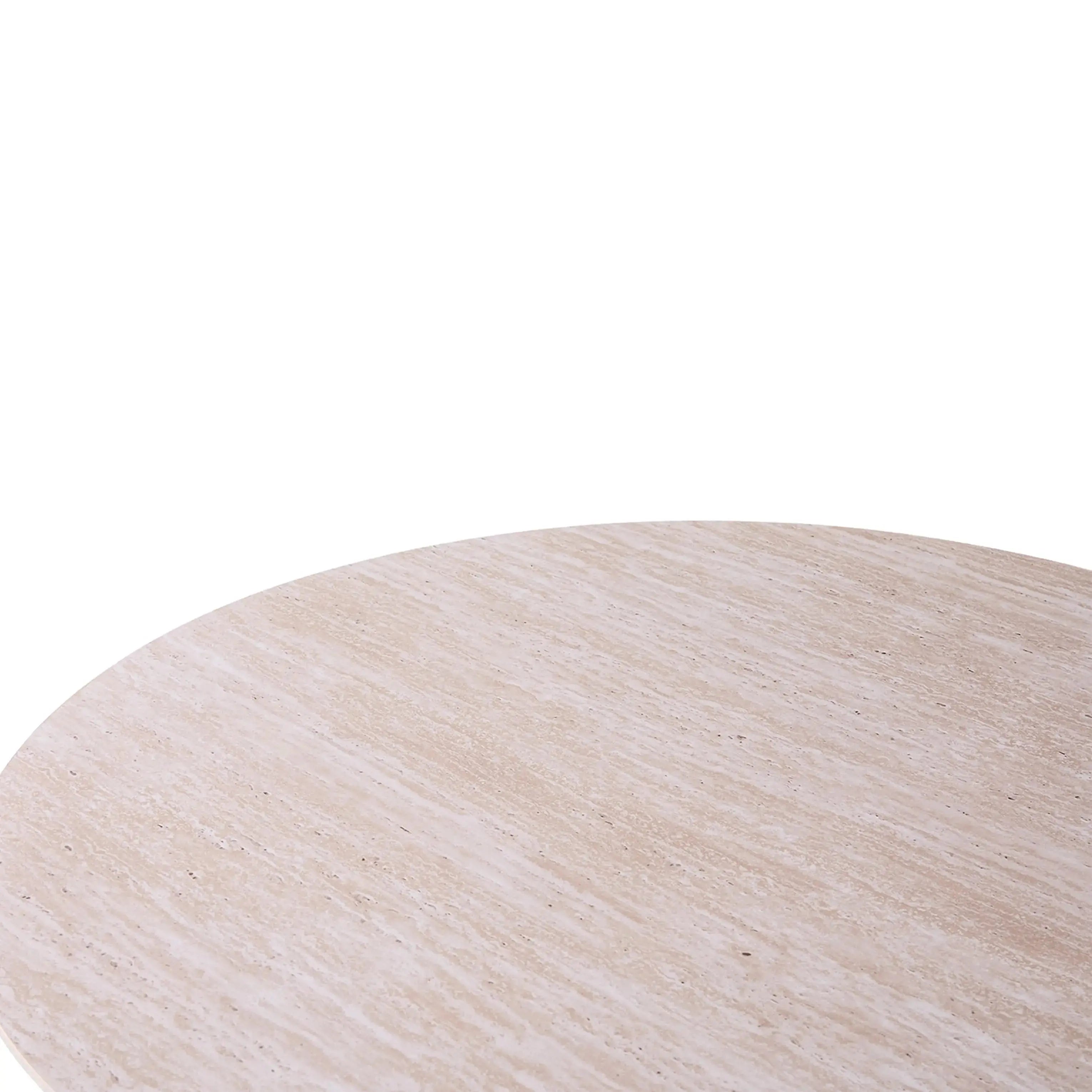 Table Basse Ovale PURE Effet Travertin - 120 x 70 cm Hawali Home