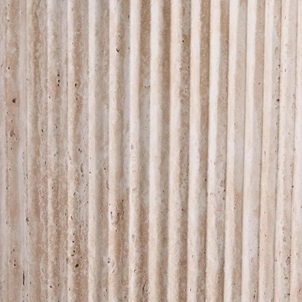 Table Basse Ovale PURE Effet Travertin - 120 x 70 cm Hawali Home