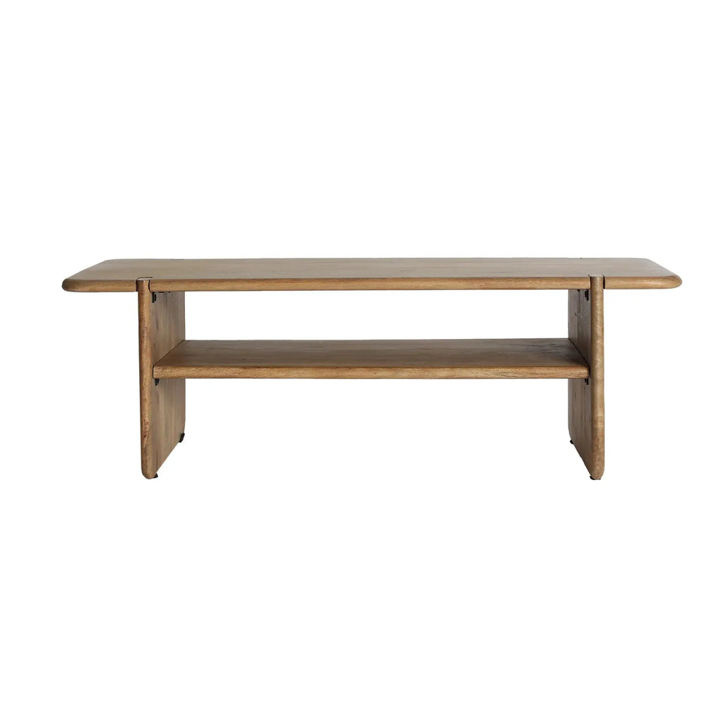 Table Basse Rectangulaire en Bois de Manguier Brun Clair GAILLAC - 120 x 60 cm KODU