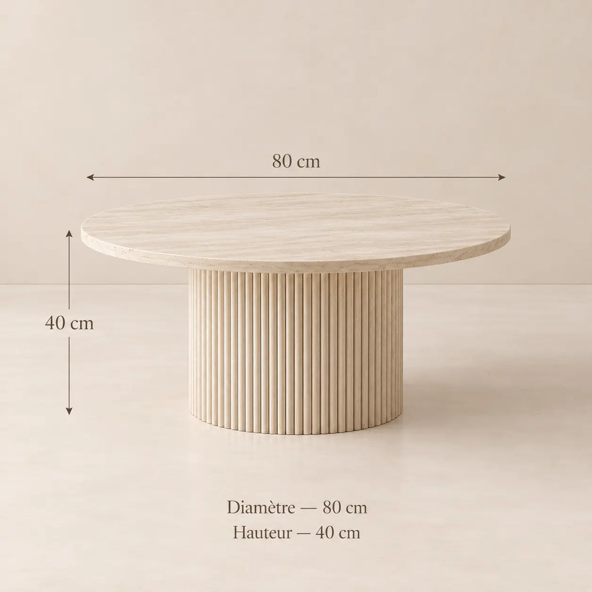 Table Basse Ronde MARY - 80 x 40 cm Hawali Home