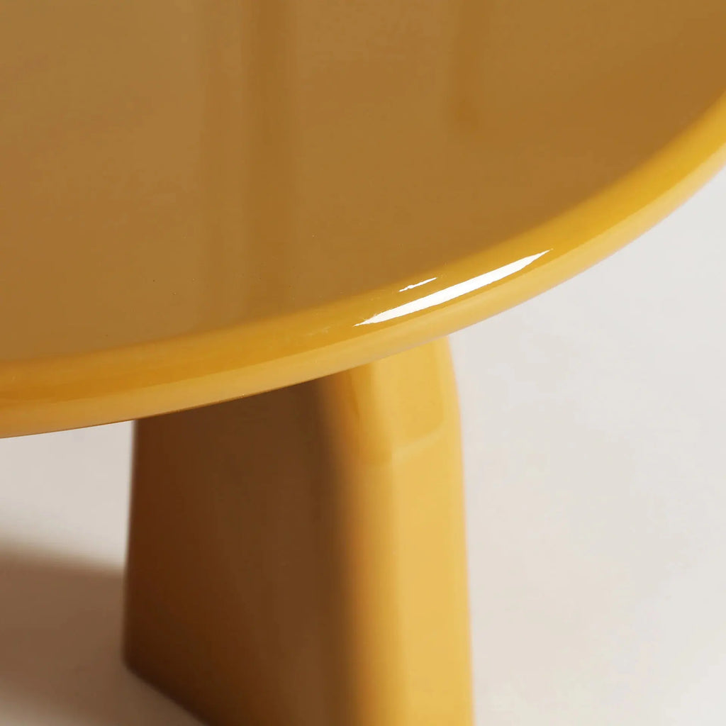 Table Basse Ronde en Bois Laqué Moutarde PROVENZA - 80 cm KODU