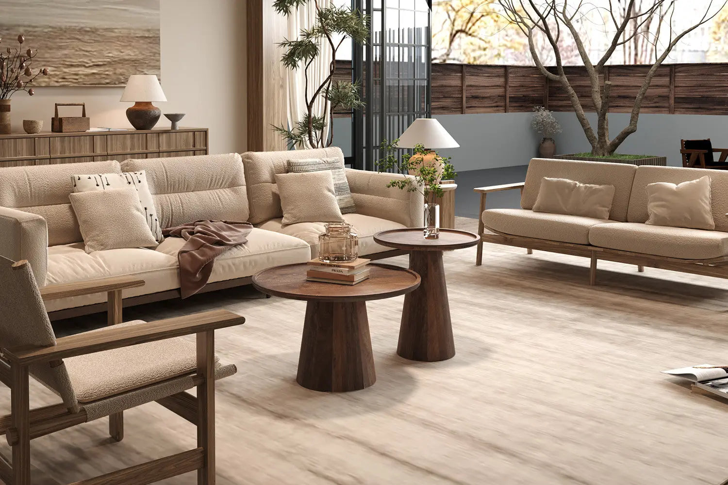 Table Basse Ronde en Bois Manguier AMAYA - 65x45 cm Rousseau