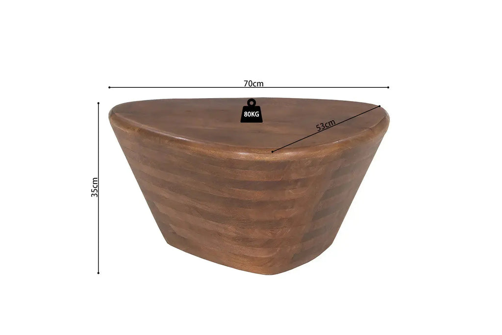 Table Basse Ronde en Bois de Manguier MILA - 70 cm Rousseau