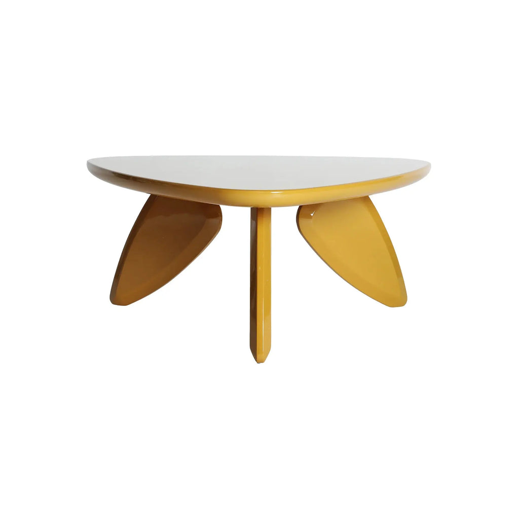 Table Basse de Salon en Bois MDF Moutarde et Finition Laquée PROVENZA - 80 x 76 cm KODU