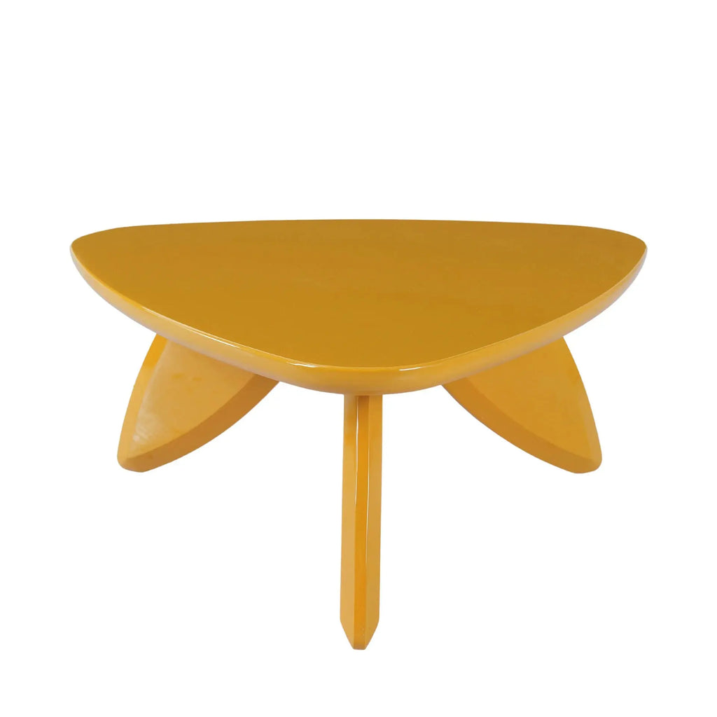 Table Basse de Salon en Bois MDF Moutarde et Finition Laquée PROVENZA - 80 x 76 cm KODU