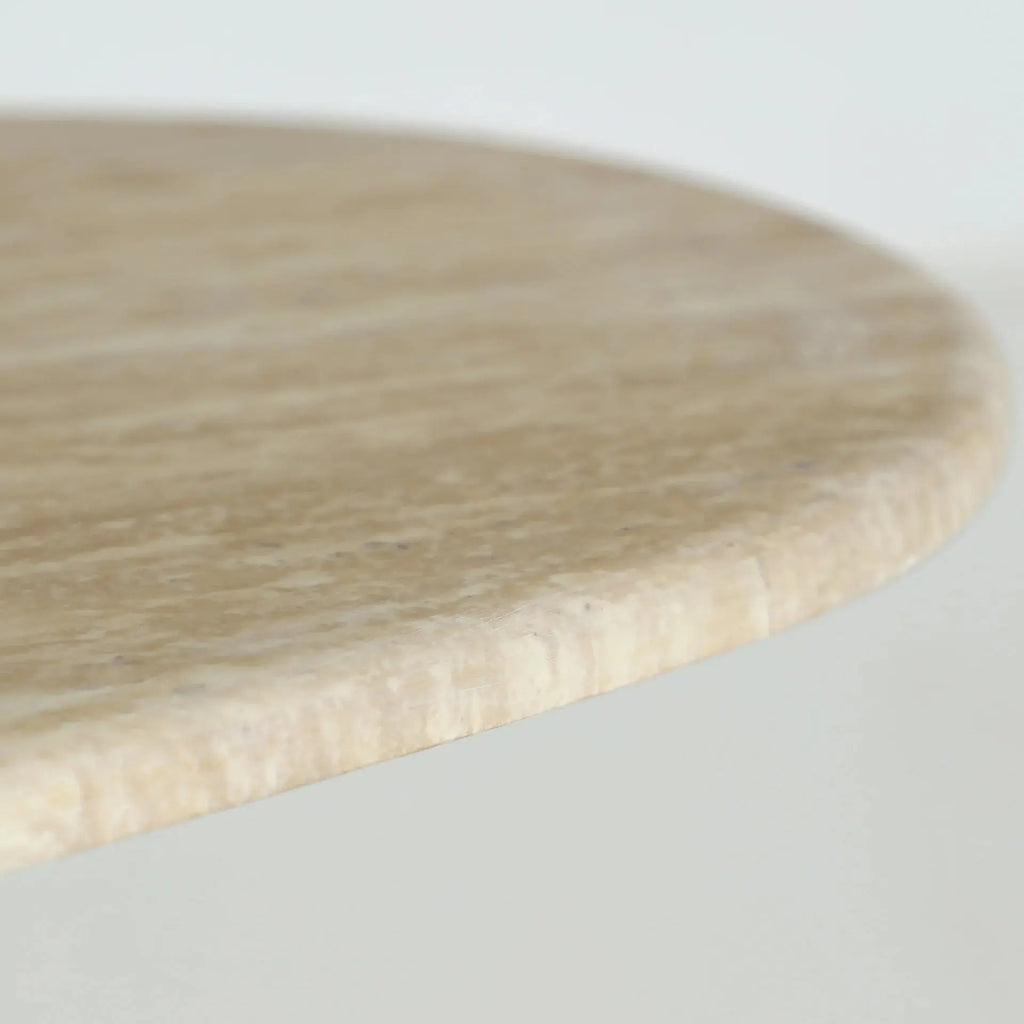 Table Basse de Salon en Bois MDF Noir Plateau Marbre Synthétique Beige GRAMBOIS - 150 x 75 cm KODU