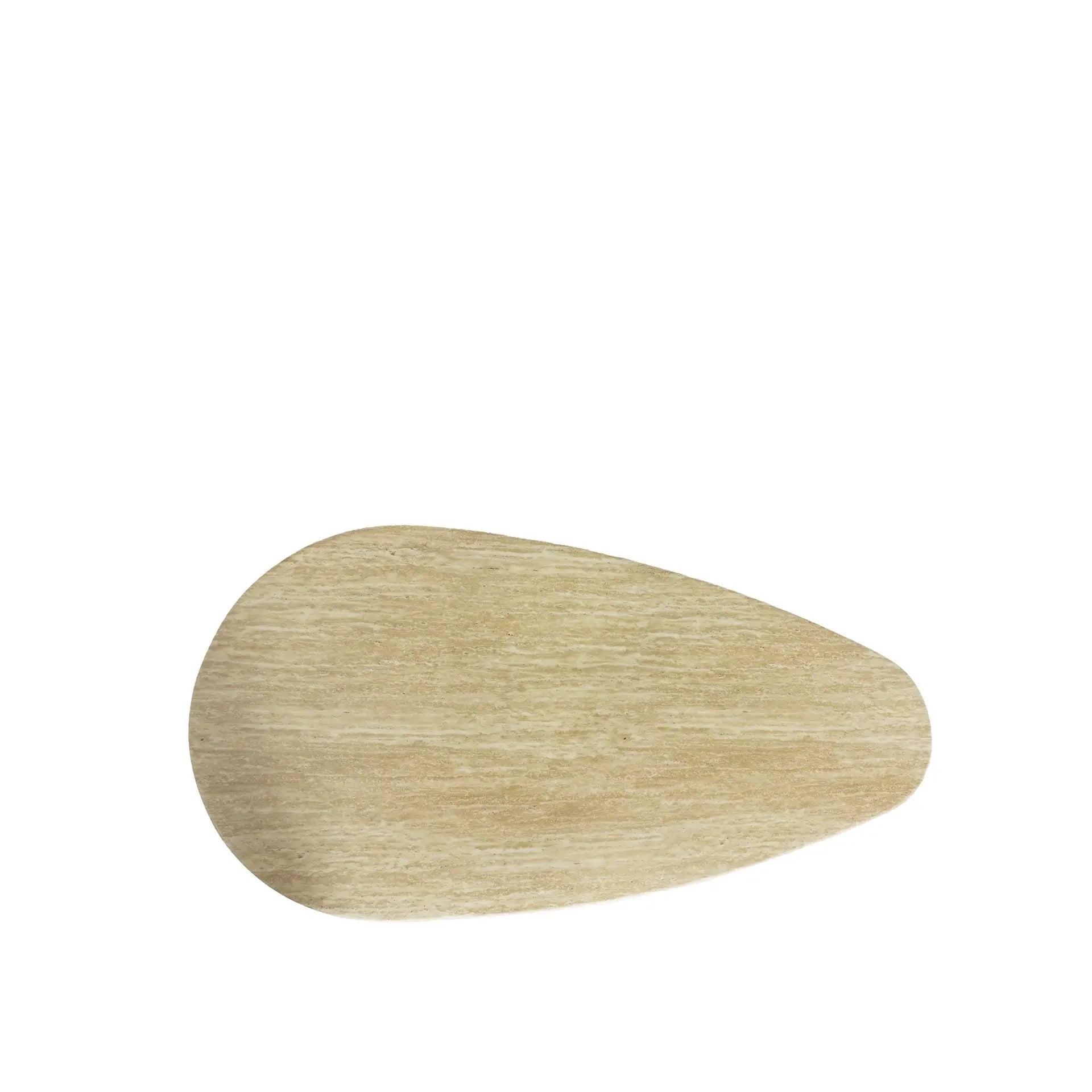 Table Basse de Salon en Bois MDF Noir Plateau Marbre Synthétique Beige GRAMBOIS - 150 x 75 cm KODU