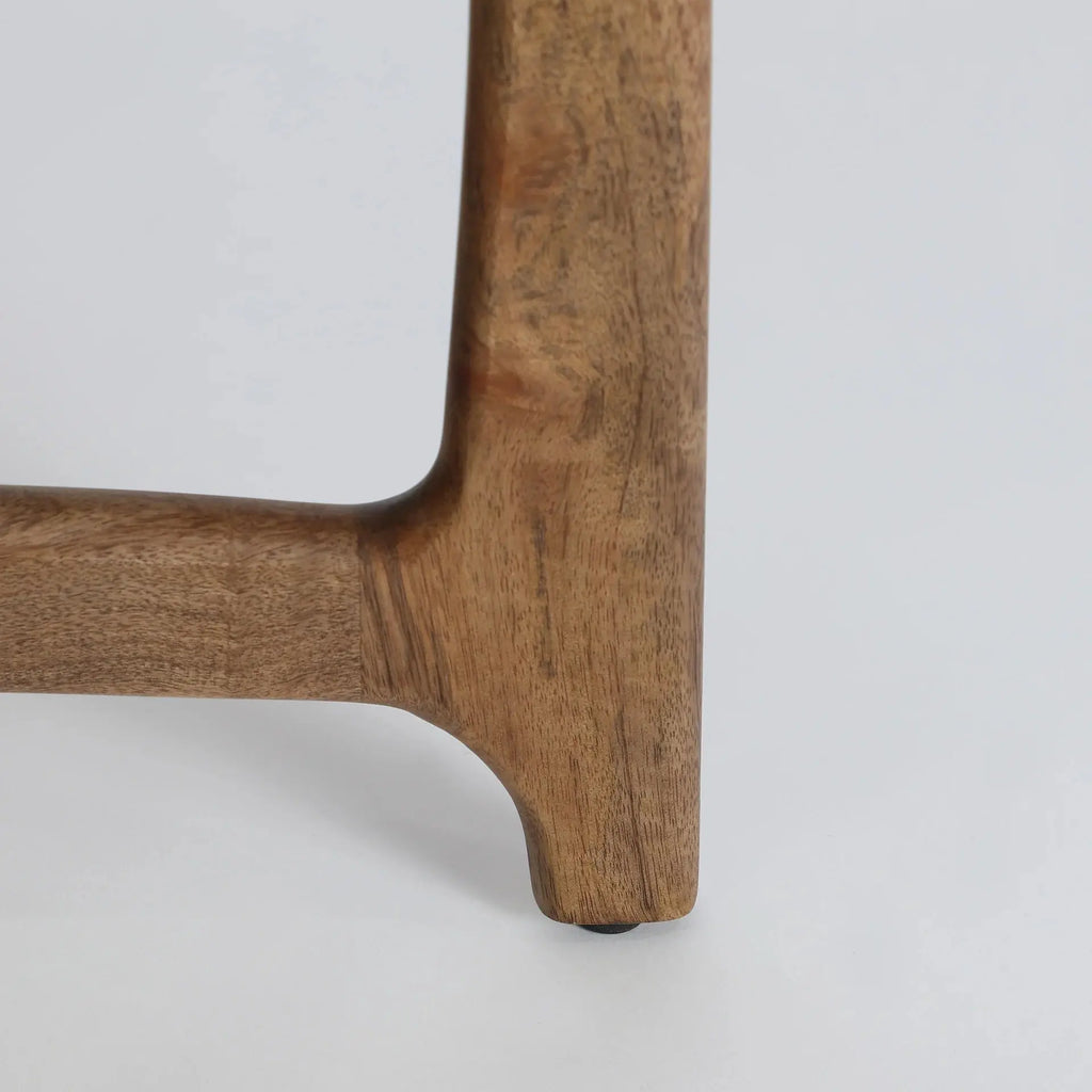 Table Basse de Salon en Bois de Manguier Brun avec MDF Blanc LAAX - 55 cm KODU