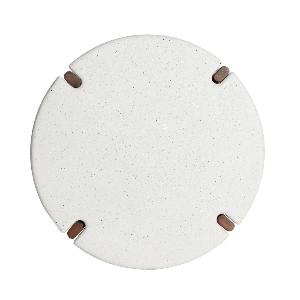 Table Basse de Salon en Bois de Manguier Brun avec MDF Blanc LAAX - 55 cm KODU