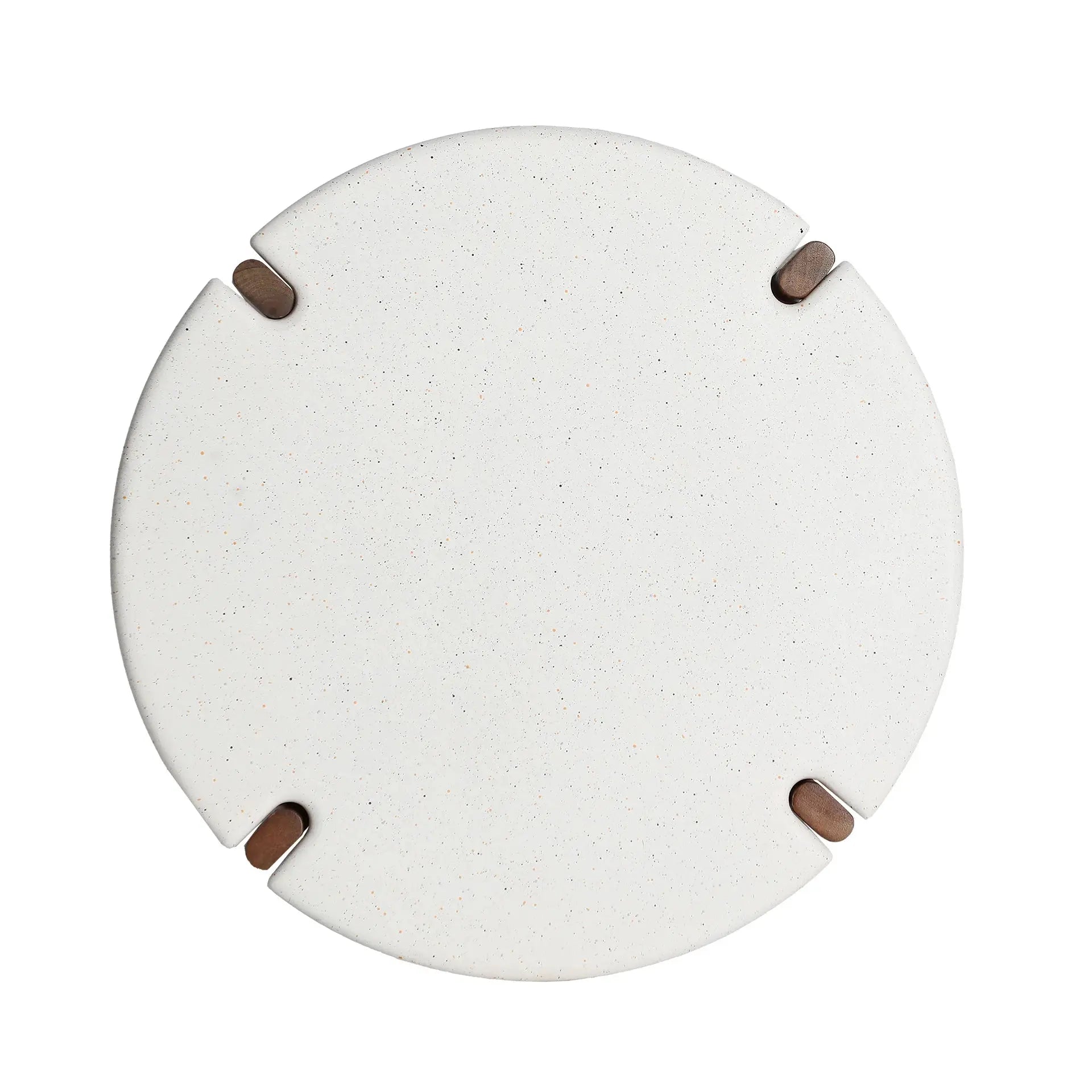 Table Basse de Salon en Bois de Manguier Brun avec MDF Blanc LAAX - 55 cm KODU