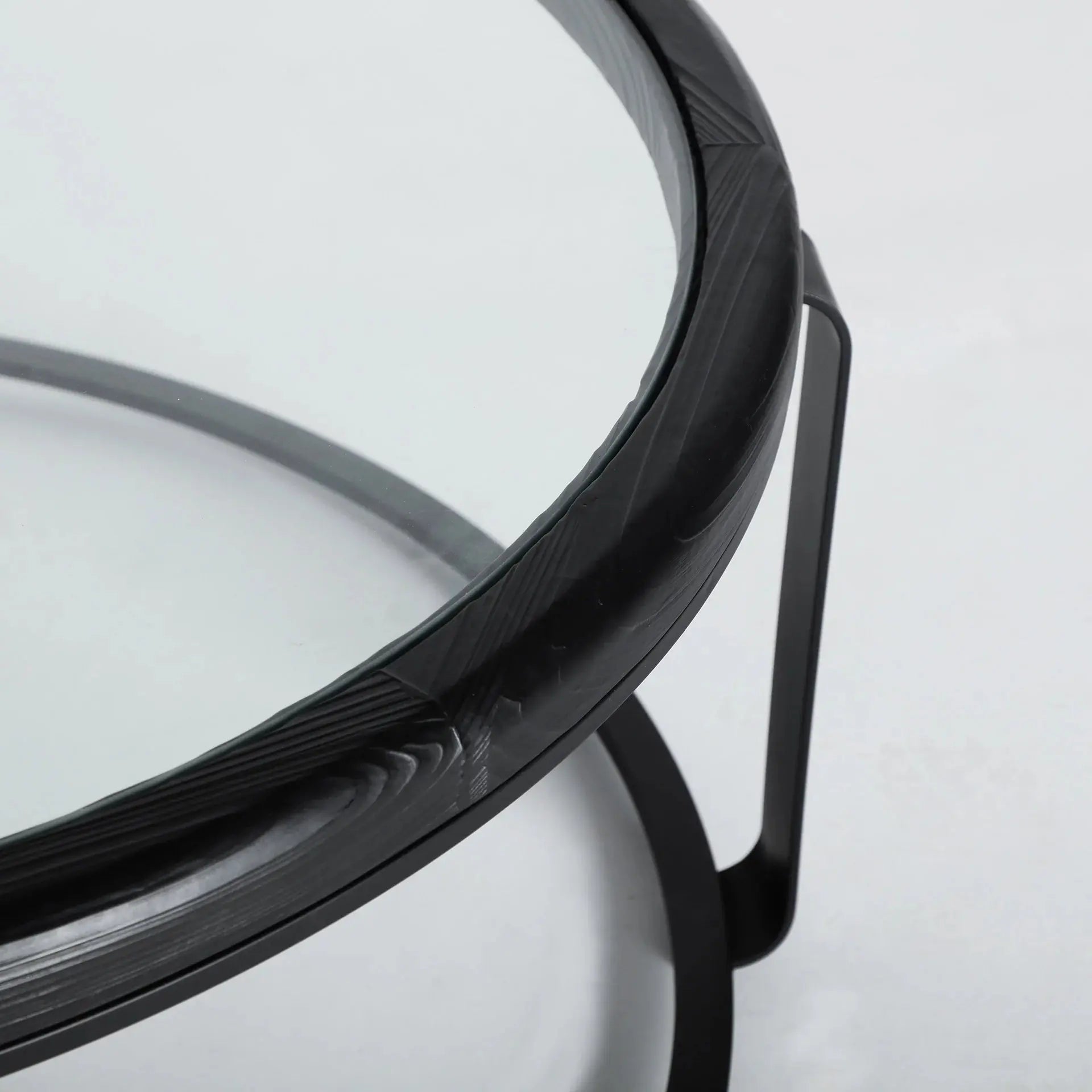 Table Basse de Salon en Bois de Sapin Plateau en Verre Trempé Transparent KILDE - 105 cm KODU