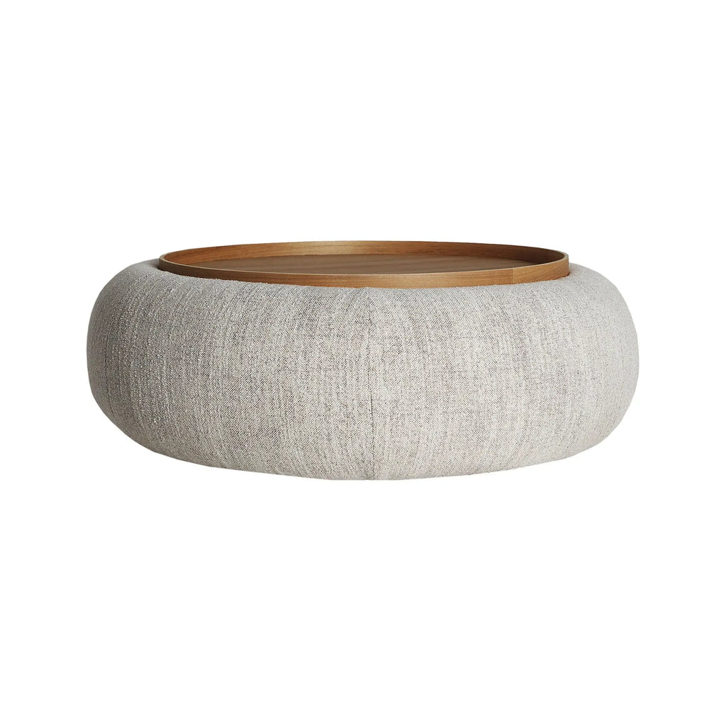 Table Basse de Salon en bois DM Marron Clair et en Polyester Beige SILS - 102 cm KODU