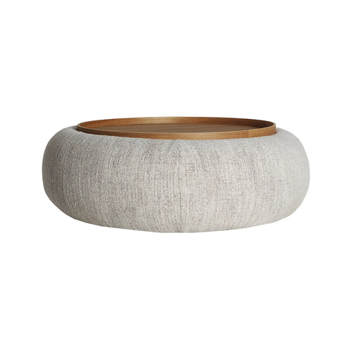 Table Basse de Salon en bois DM Marron Clair et en Polyester Beige SILS - 102 cm KODU