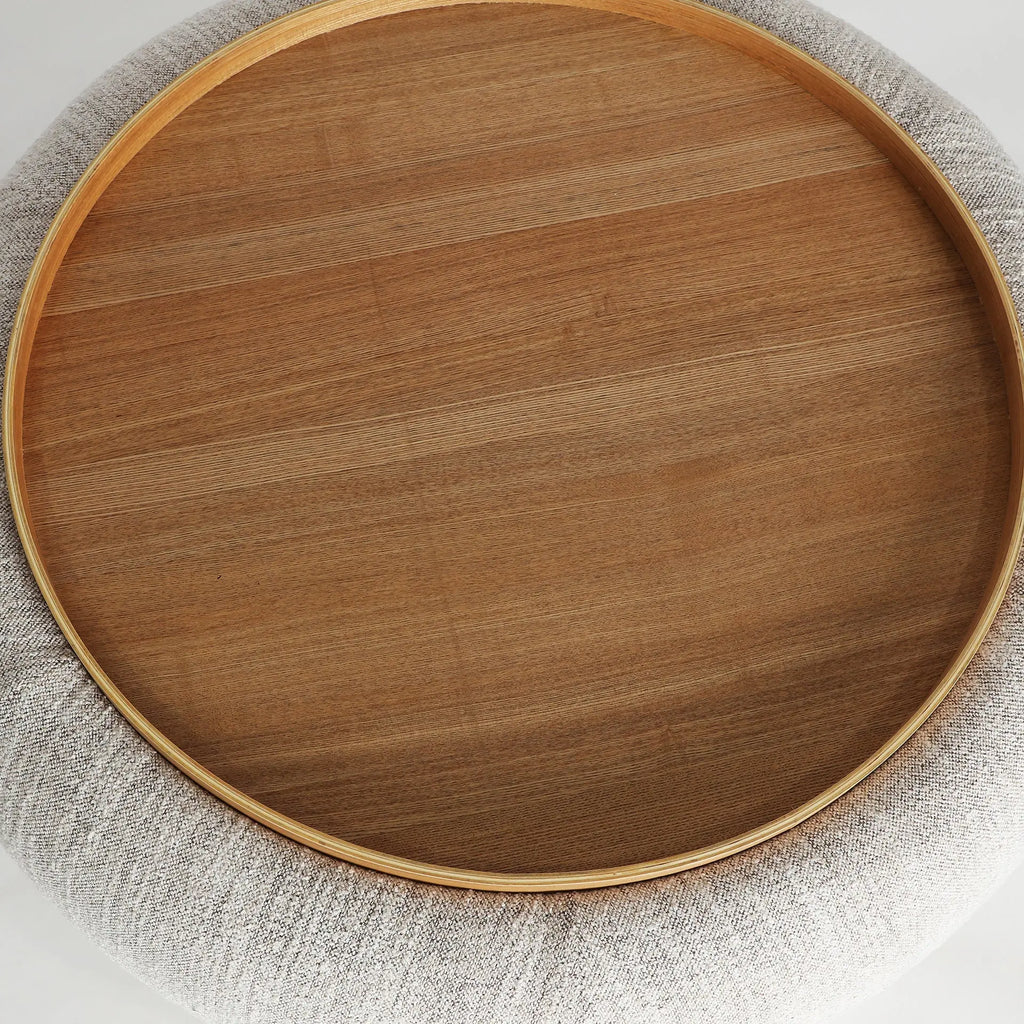 Table Basse de Salon en bois DM Marron Clair et en Polyester Beige SILS - 102 cm KODU
