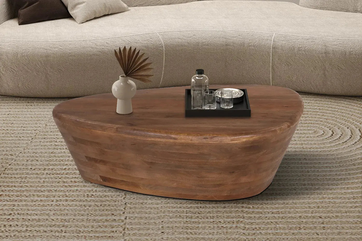 Table Basse en Bois de Manguier MALIA - 107 cm Rousseau