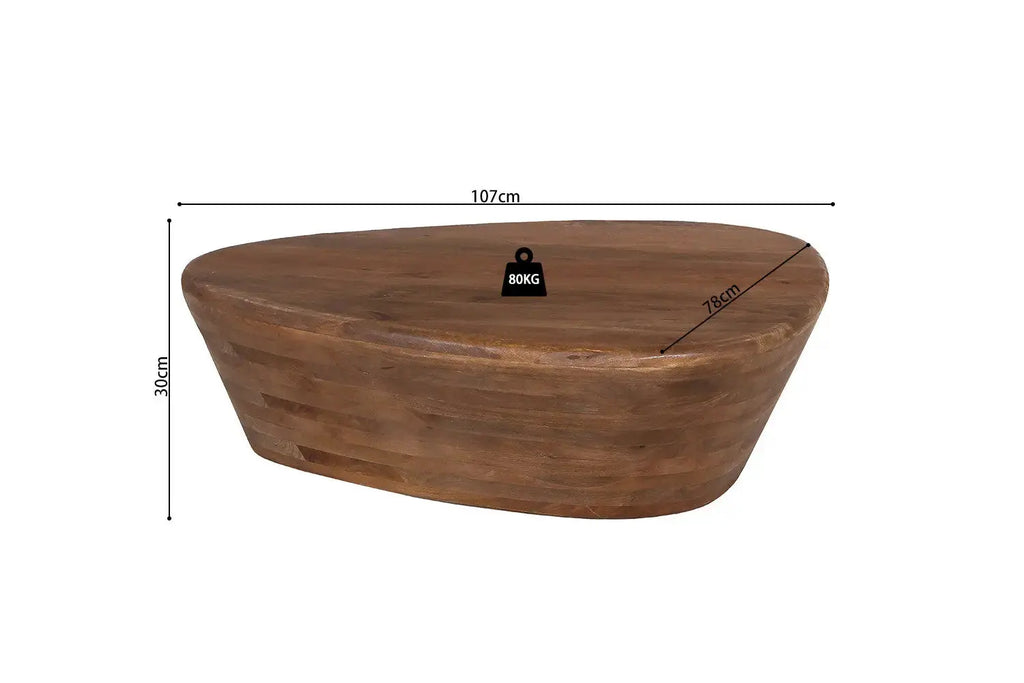 Table Basse en Bois de Manguier MALIA - 107 cm Rousseau