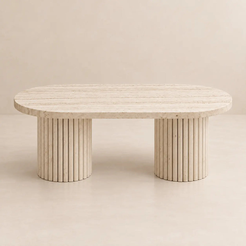 Table basse travertin MARY personnalisable sur mesure – Hawali Home
