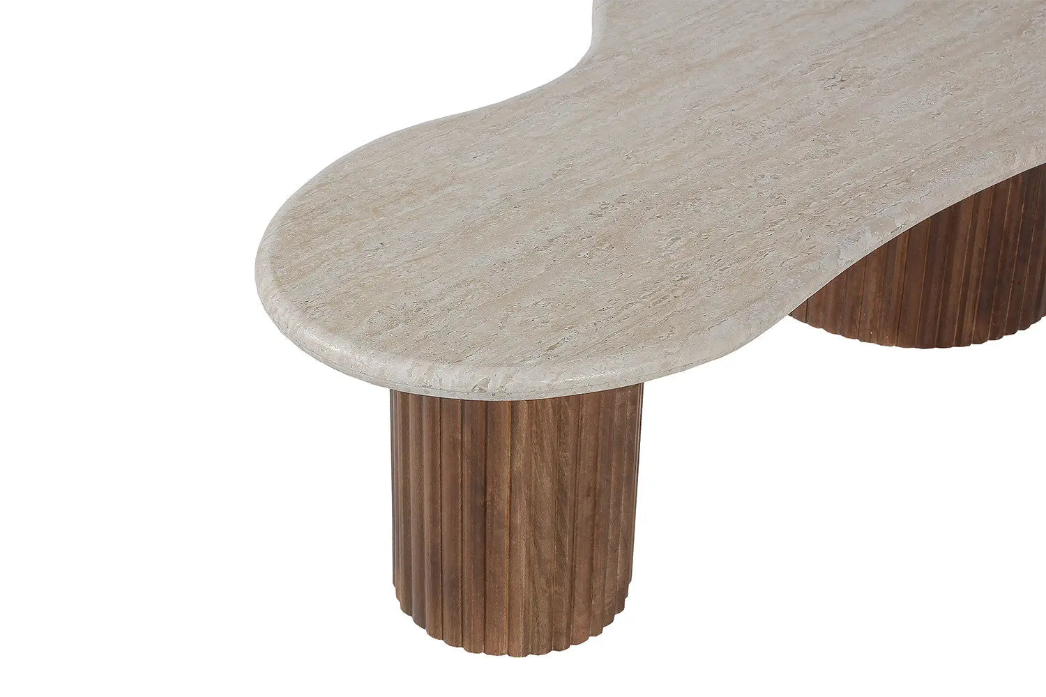 Table Basse en Travertin et Bois de Manguier KALYA - 120 cm Rousseau