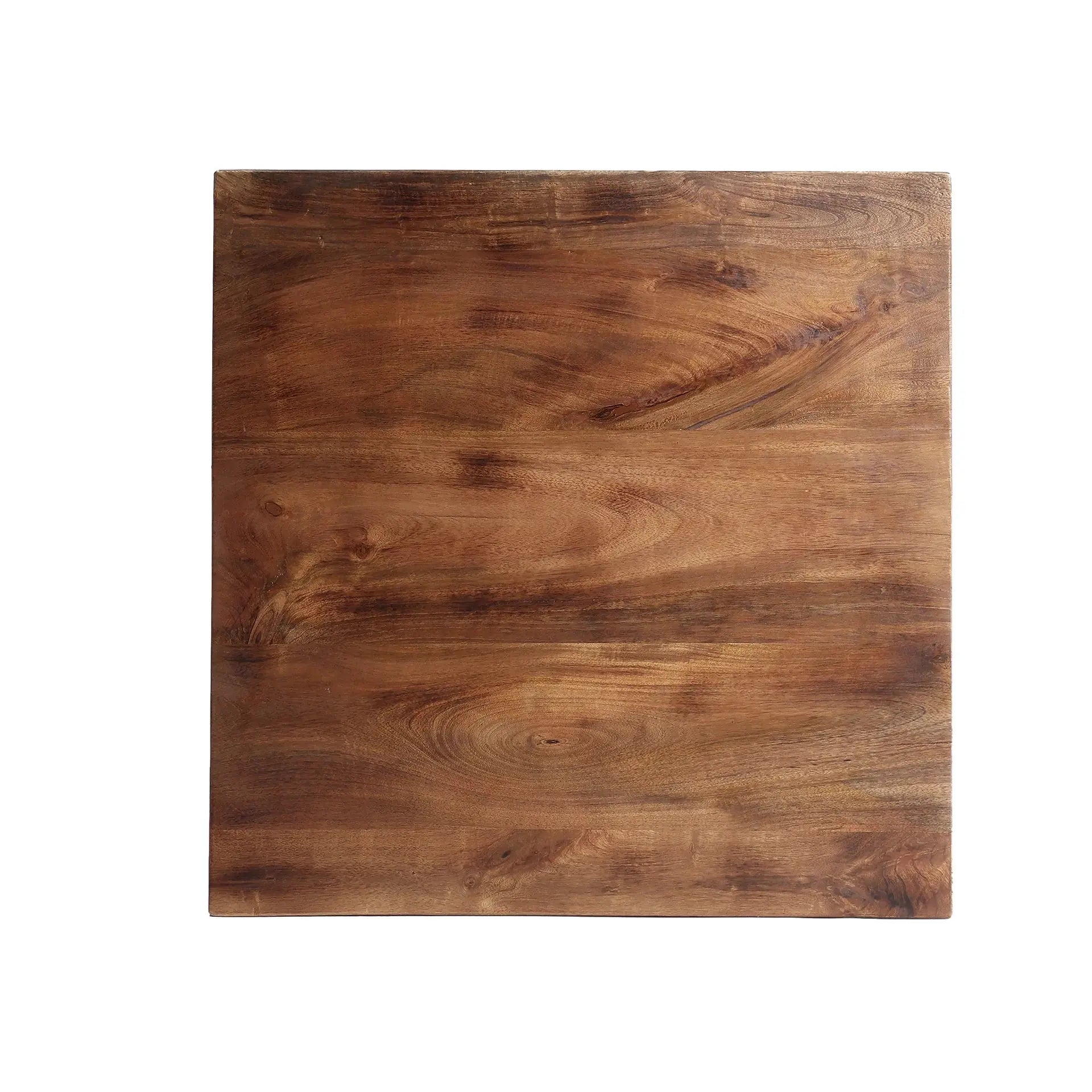 Table De Bar KILHE avec Pied en Fer Beige et Plateau en Bois de Manguier - 65 cm KODU