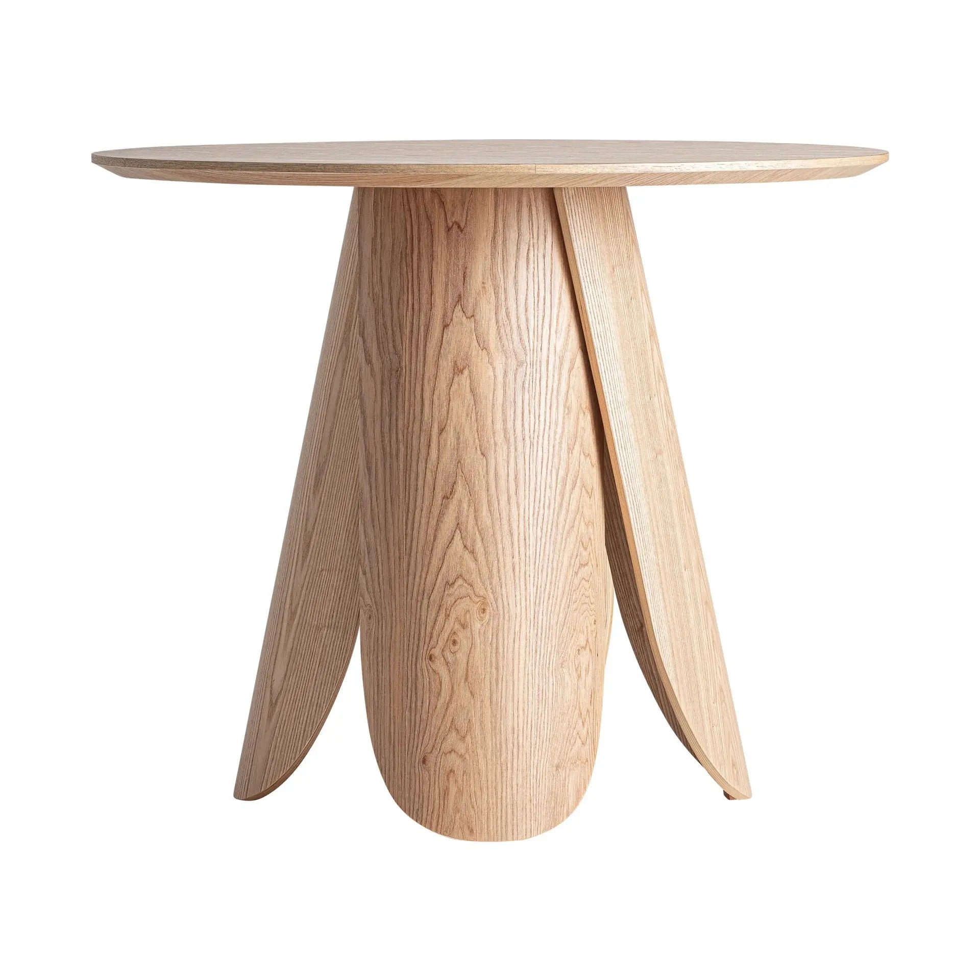 Table De Bar en MDF brun clair et plaquée de frêne WIELER - 90 cm KODU