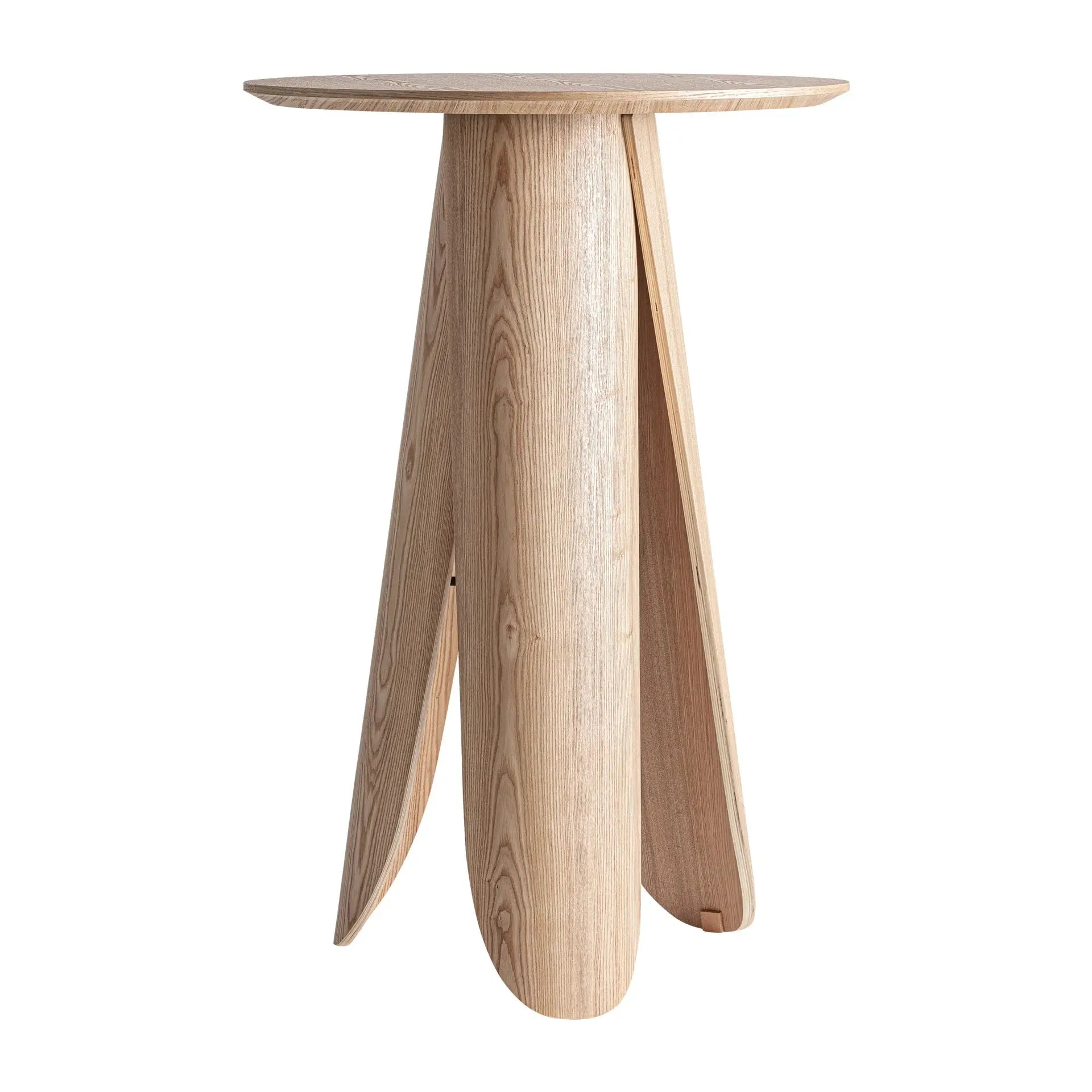 Table De Bar en MDF brun clair et plaquée frêne WIELER - 70 cm KODU