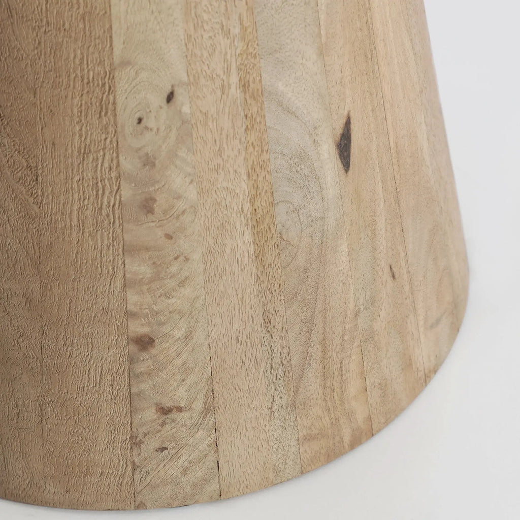 Table De Bar en Terrazo Blanc et Bois de Manguier Brun LAUTREC - 70 cm KODU