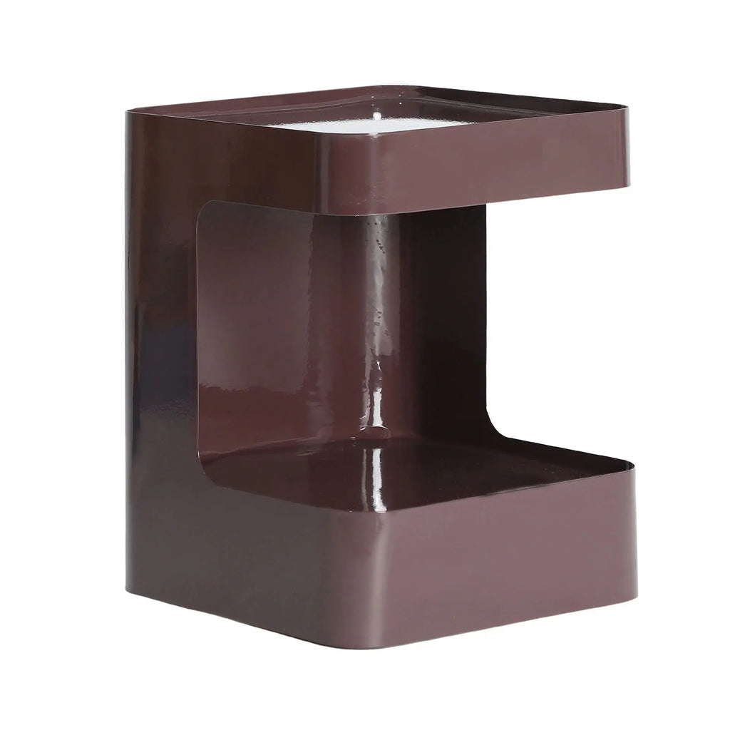 Table De Chevet 100% Fer Chocolat Brillant UMOA - 37 cm KODU