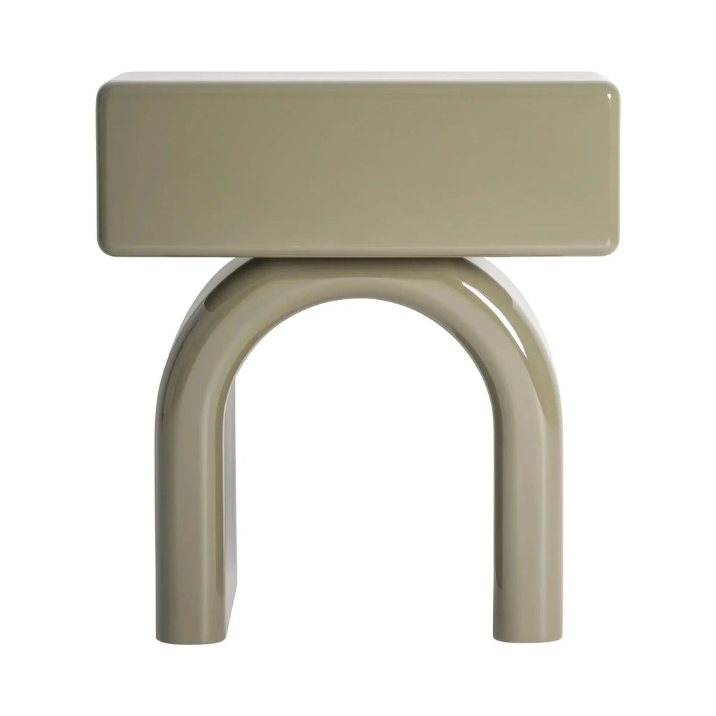 Table De Chevet en Bois MDF Finition Brillante STAGE - 50 x 41 cm KODU
