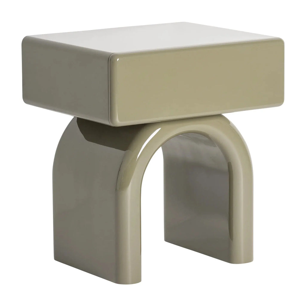 Table De Chevet en Bois MDF Finition Brillante STAGE - 50 x 41 cm KODU