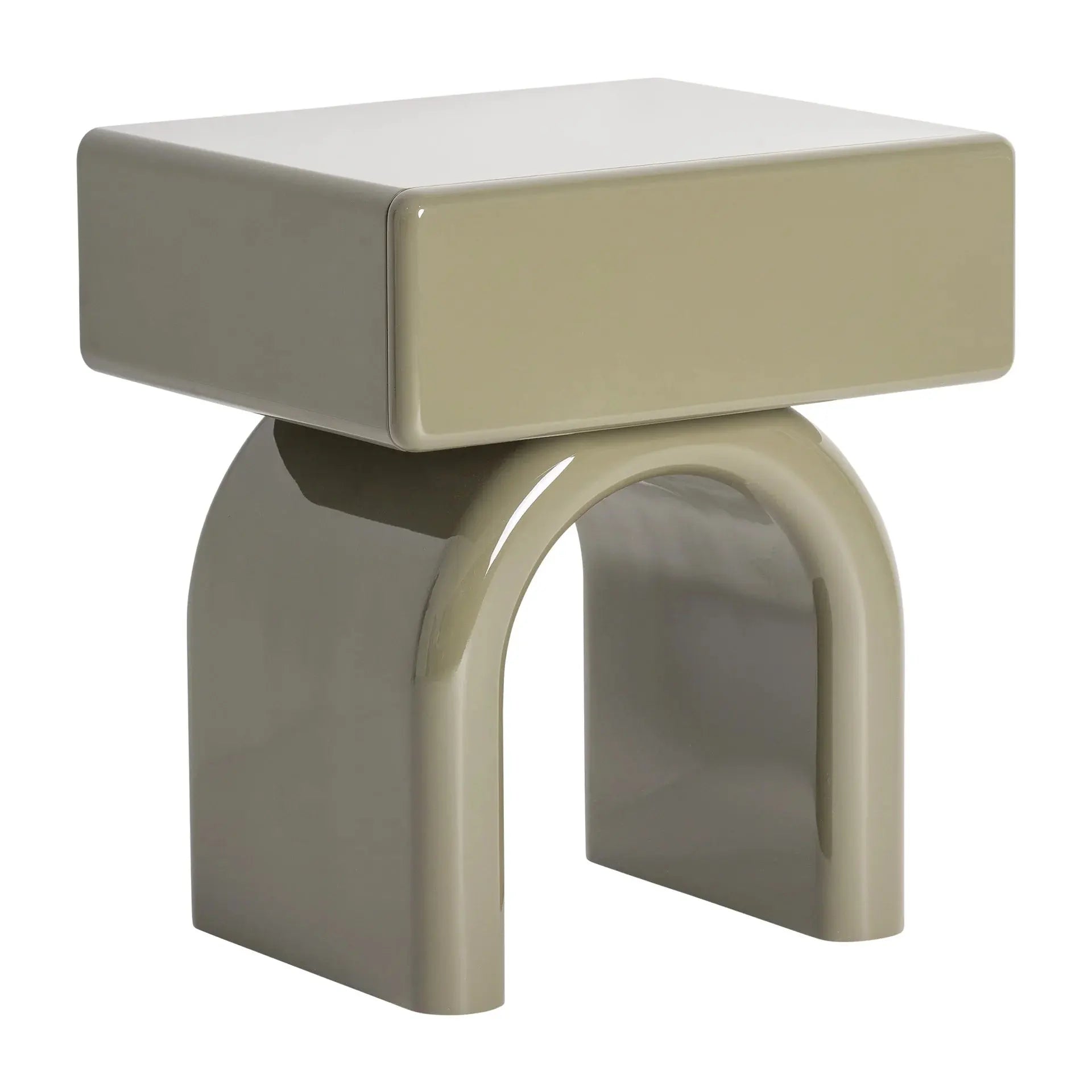 Table De Chevet en Bois MDF Finition Brillante STAGE - 50 x 41 cm KODU