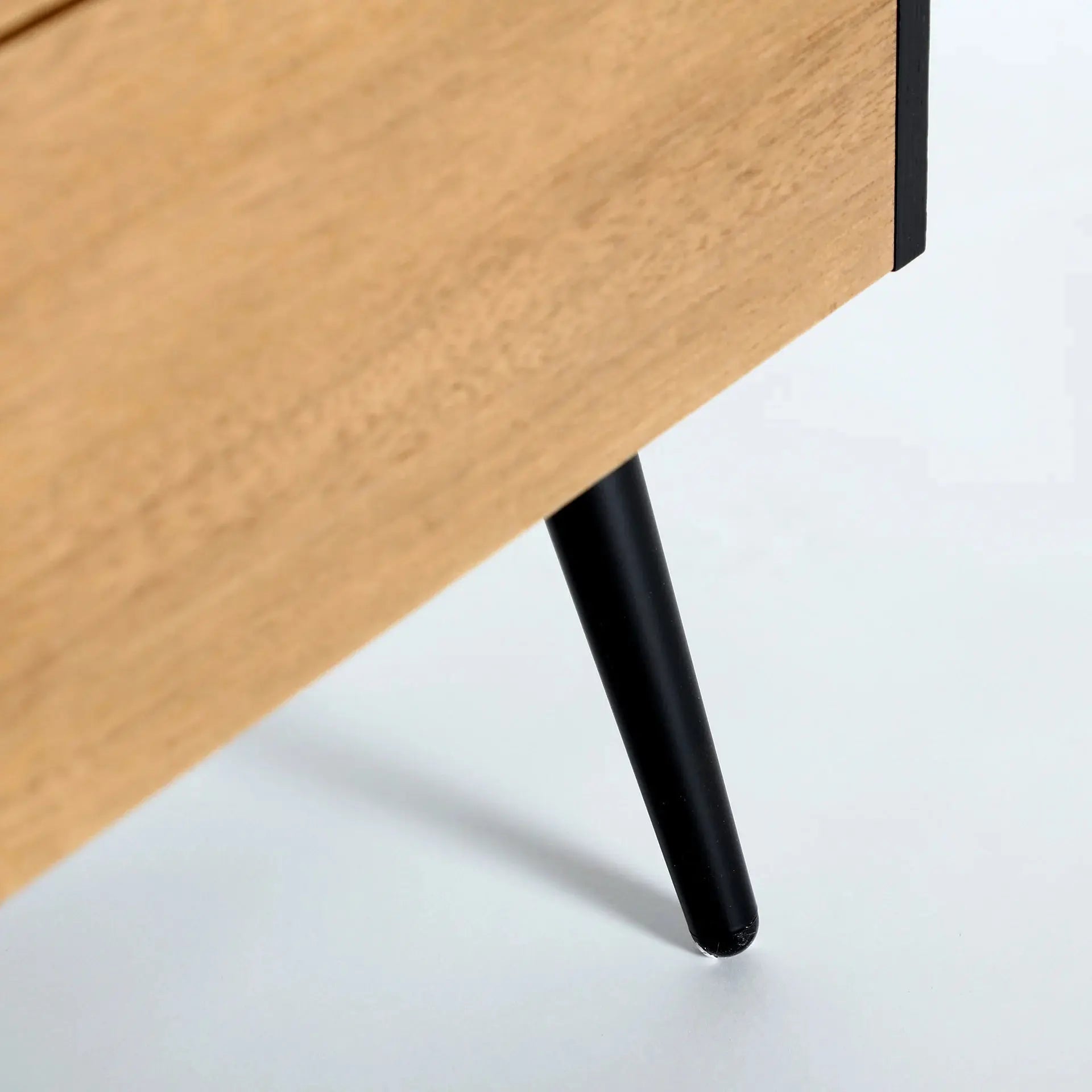 Table De Chevet en Bois MDF Marron et Pieds en Fer Noir BRUSSA - 50 x 40 cm KODU