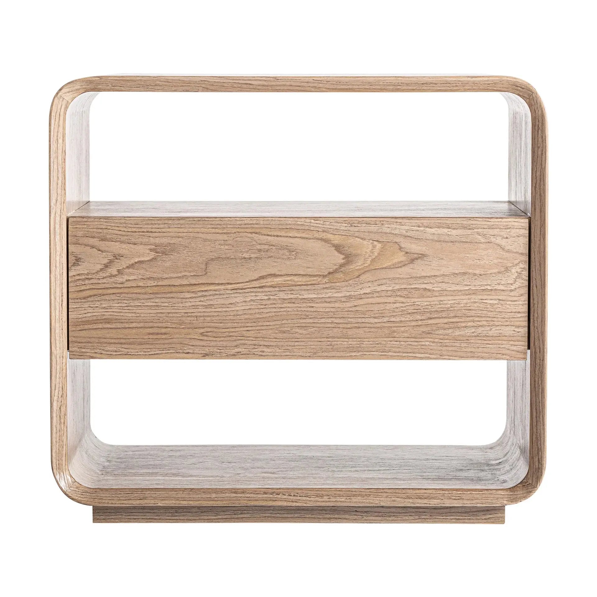 Table De Chevet en Bois MDF et Placage en Bois Marron Clair LIRA - 56 x 40 cm KODU