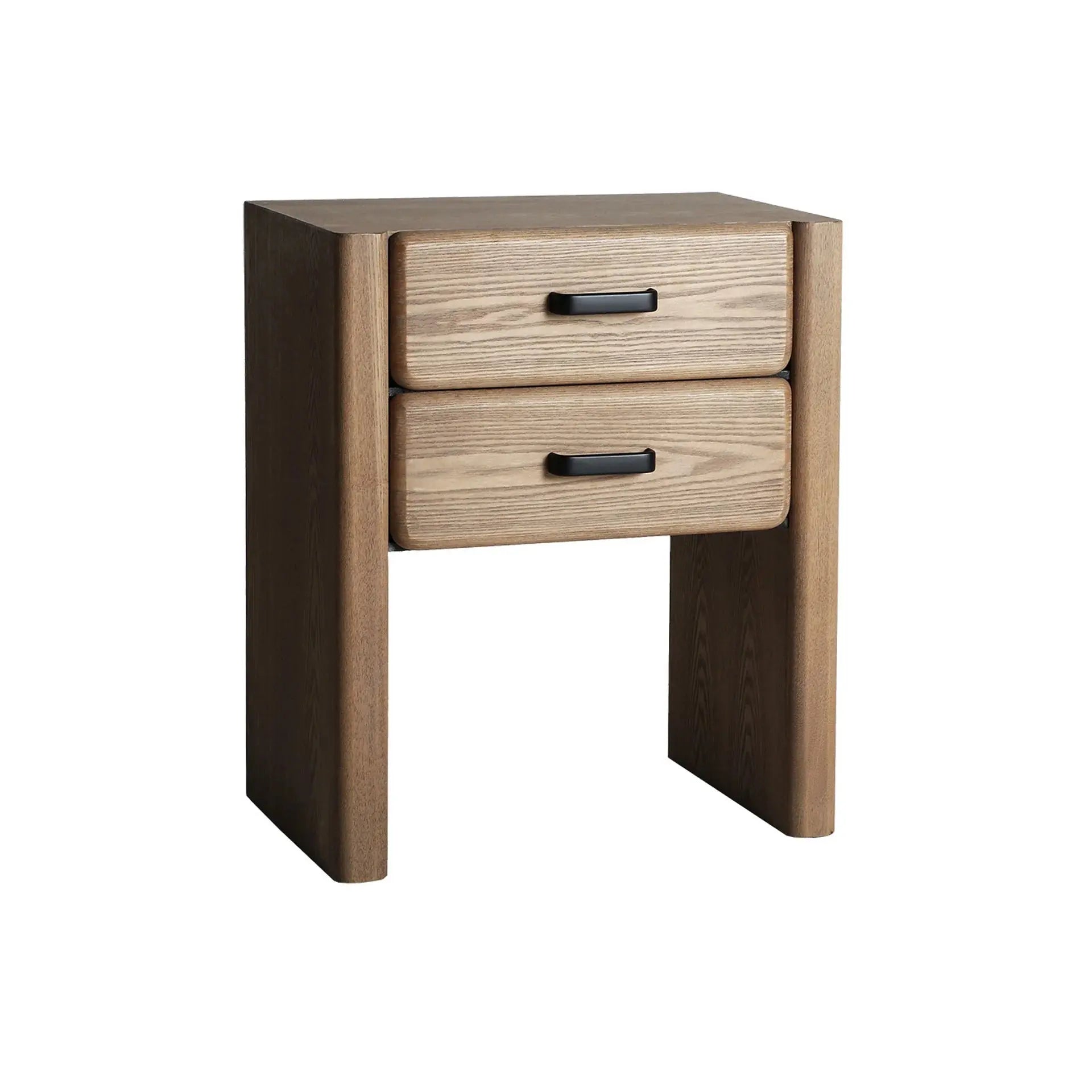 Table De Chevet en Bois de Frêne Brun Clair et MDF Brun BUSK - 50 x 37 cm KODU