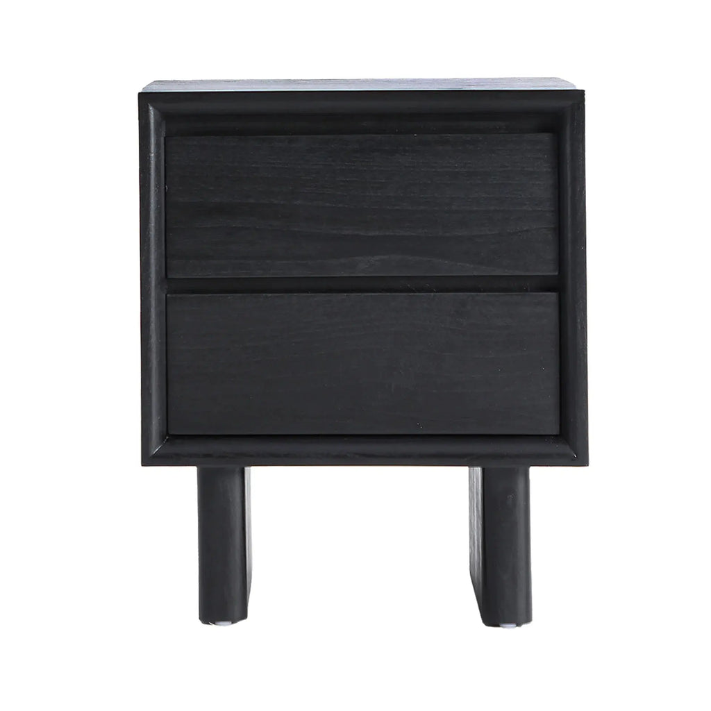 Table De Chevet en Bois de Mindi Noir DEMMIN - 50 x 45 cm KODU