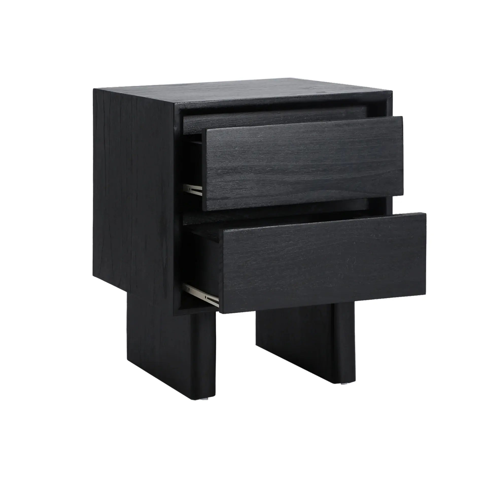 Table De Chevet en Bois de Mindi Noir DEMMIN - 50 x 45 cm KODU