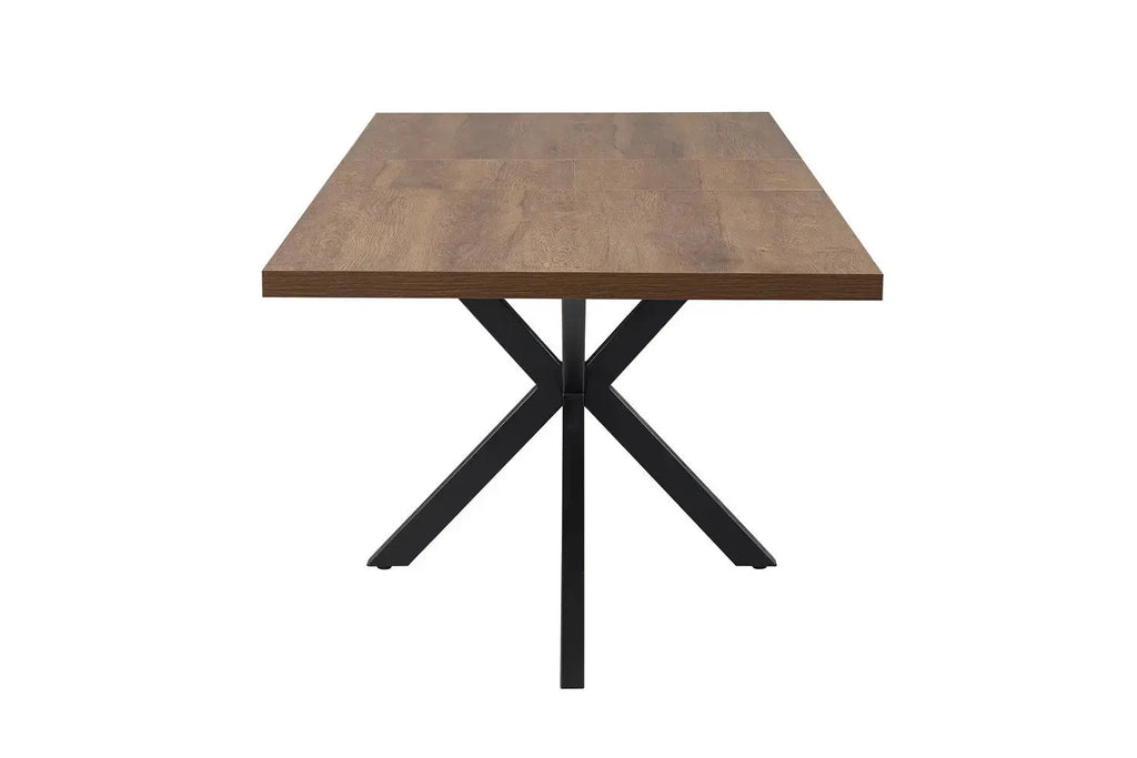 Table Extensible Effet Bois Brun Foncé ZELIA - de 160 à 200 cm Rousseau