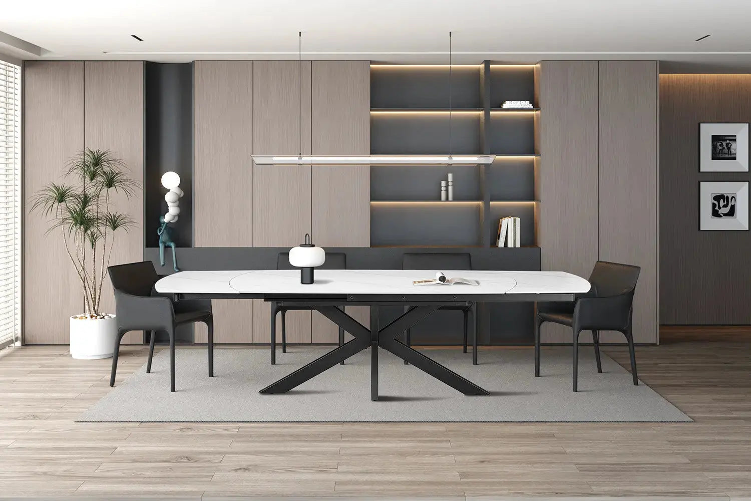 Table Extensible Ovale OLYMPIA Danoise Pierre Frittée - de 160 à 240 cm Rousseau