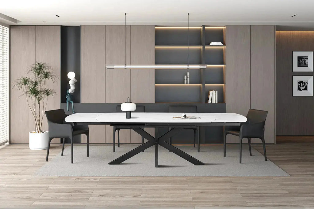 Table Extensible Ovale OLYMPIA Danoise Pierre Frittée - de 160 à 240 cm Rousseau