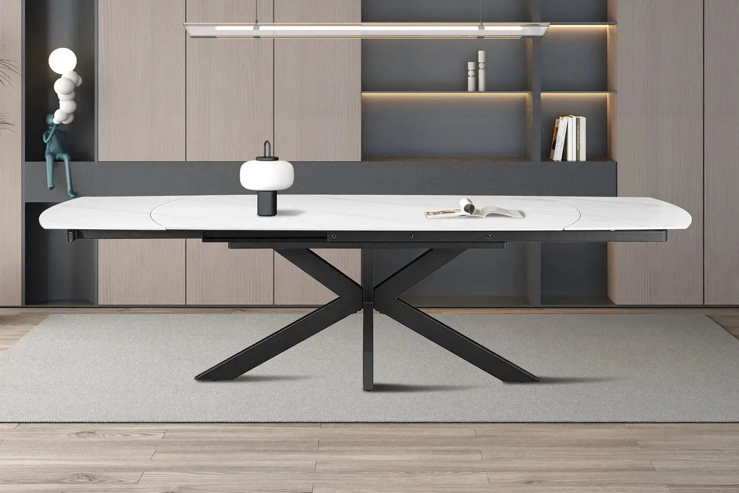 Table Extensible Ovale OLYMPIA Danoise Pierre Frittée - de 160 à 240 cm Rousseau