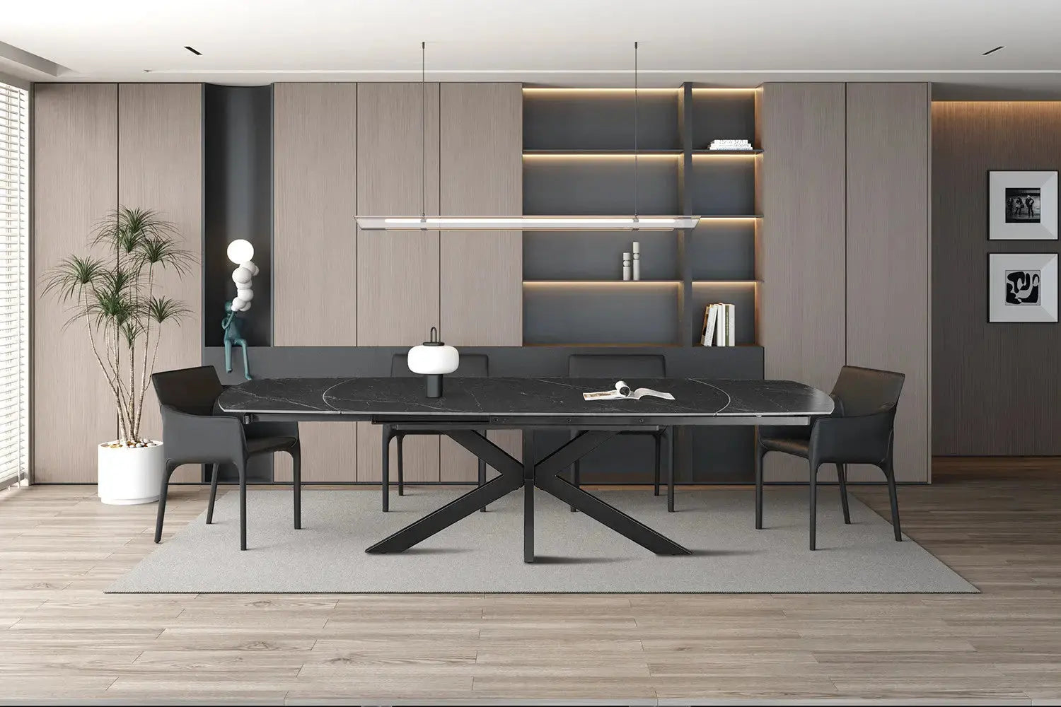 Table Extensible Ovale OLYMPIA Danoise Pierre Frittée - de 160 à 240 cm Rousseau